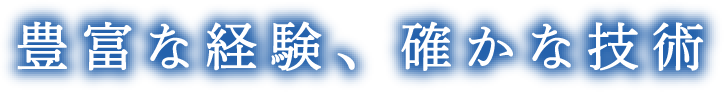 豊富な経験、確かな技術