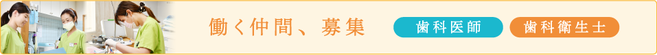 働く仲間、募集 歯科医師 歯科衛生士