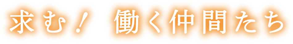 求む！ 働く仲間たち